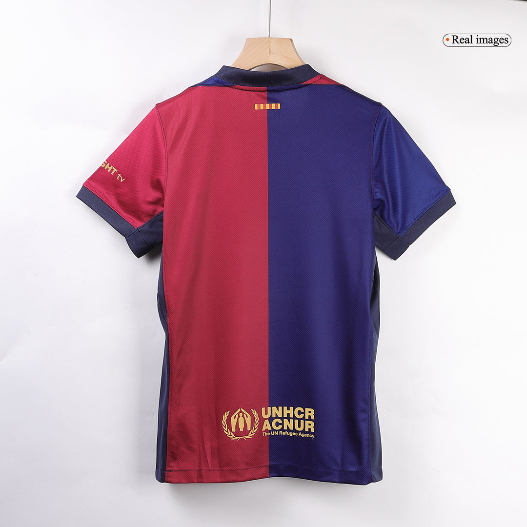 GAVI #6 Barcelona Home Soccer Jersey 2024/25- Spotify Logo Without Text