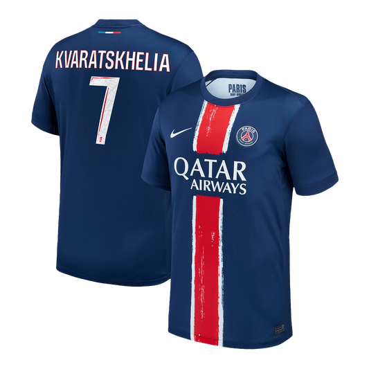 KVARATSKHELIA #7 PSG Home Soccer Jersey 2024/25