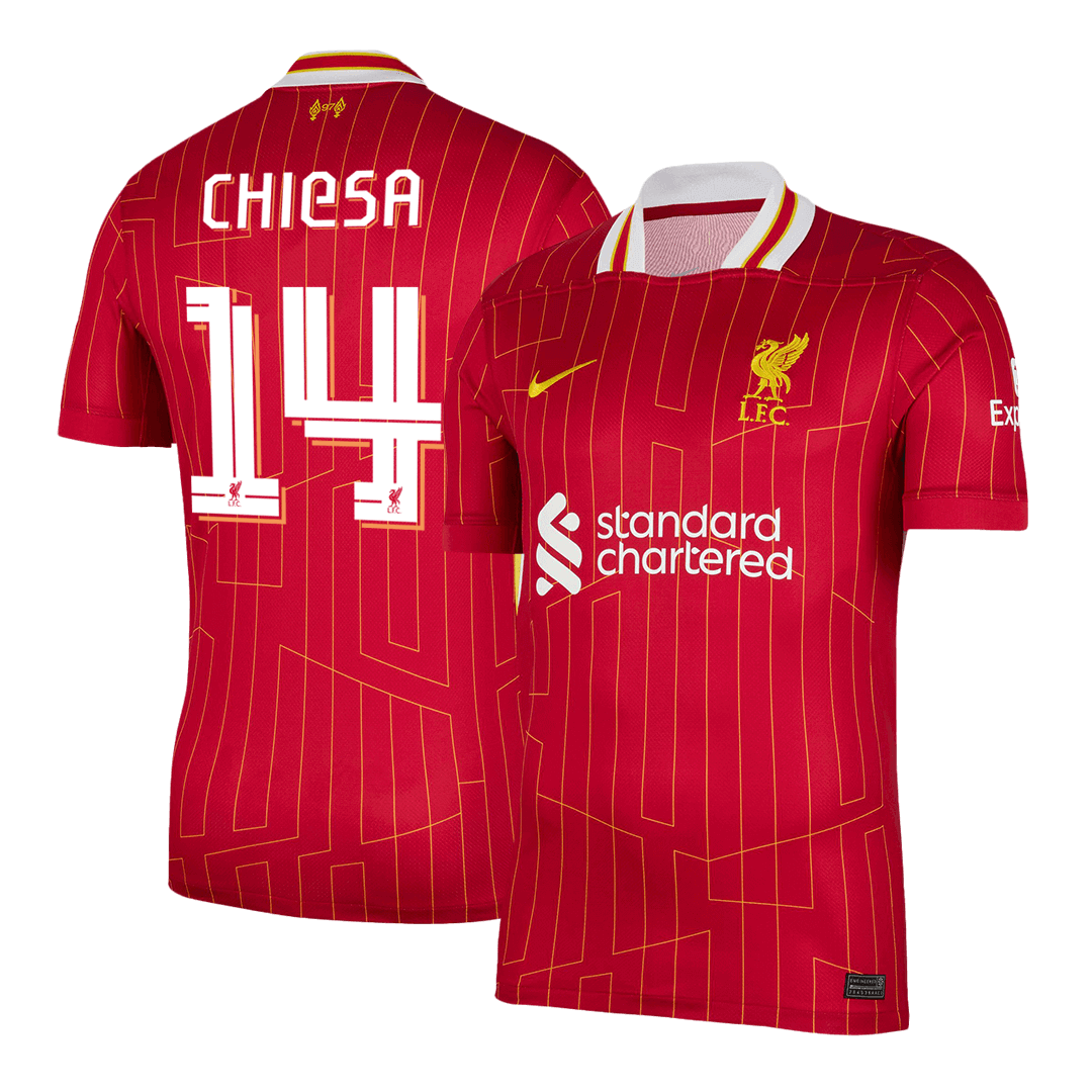 CHIESA #14 Liverpool Home  Soccer Jersey 2024/25 - UCL