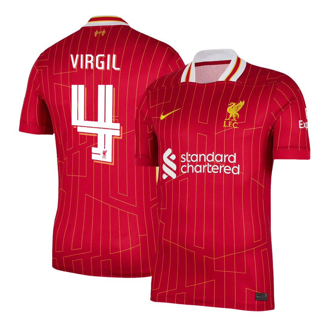VIRGIL #4 Liverpool Home  Soccer Jersey 2024/25 - UCL
