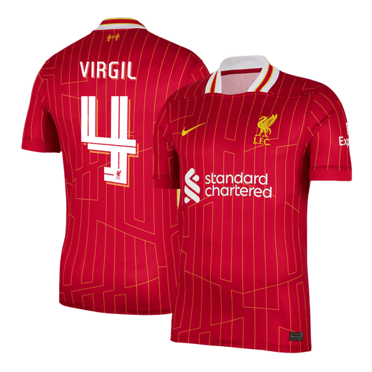 VIRGIL #4 Liverpool Home  Soccer Jersey 2024/25 - UCL