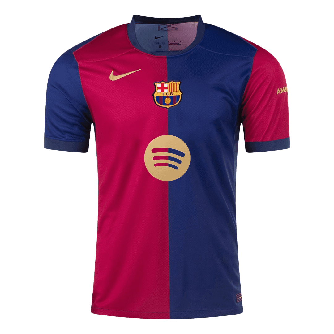 GAVI #6 Barcelona Home  Soccer Jersey 2024/25- Spotify Logo Without Text