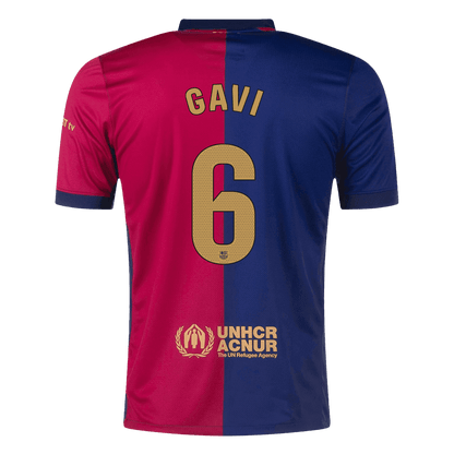 GAVI #6 Barcelona Home  Soccer Jersey 2024/25- Spotify Logo Without Text