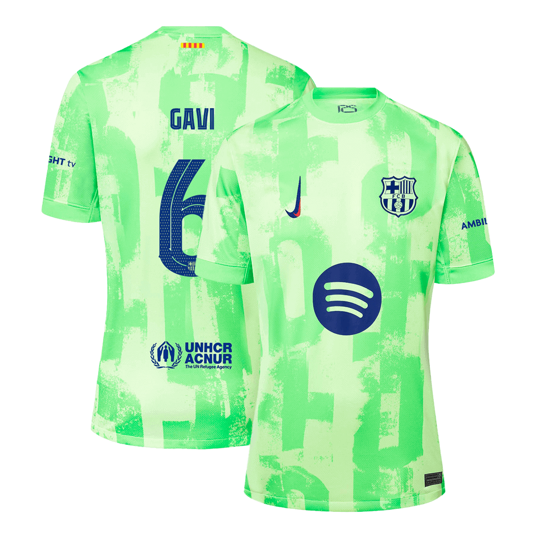 GAVI #6 Barcelona Third Away  Soccer Jersey 2024/25 - UCL Spotify Logo Without Text