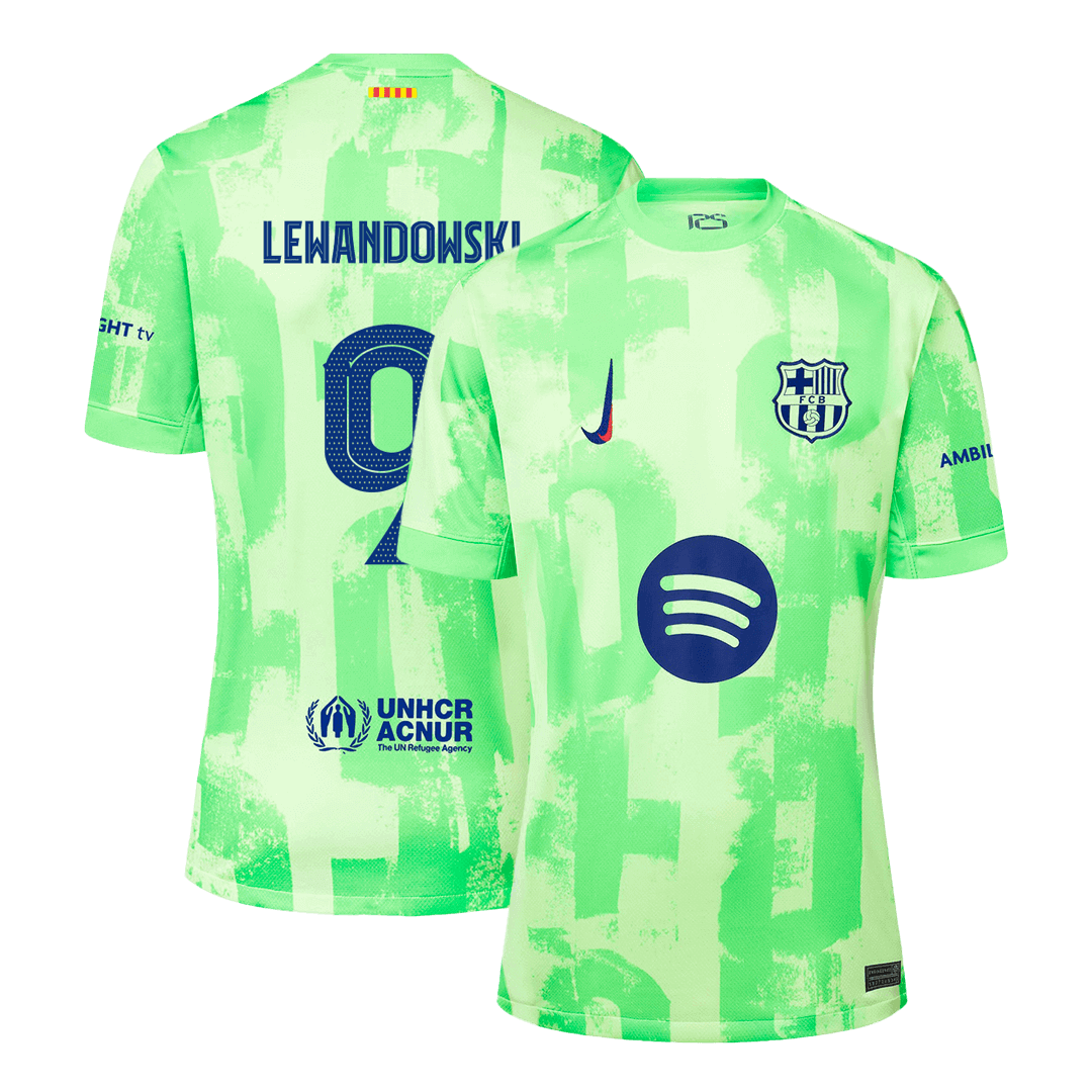LEWANDOWSKI #9 Barcelona Third Away  Soccer Jersey 2024/25 - UCL Spotify Logo Without Text