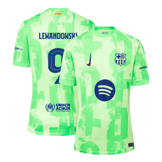 LEWANDOWSKI #9 Barcelona Third Away  Soccer Jersey 2024/25 - UCL Spotify Logo Without Text