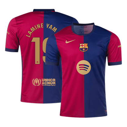 LAMINE YAMAL #19 Barcelona Home  Soccer Jersey 2024/25- Spotify Logo Without Text