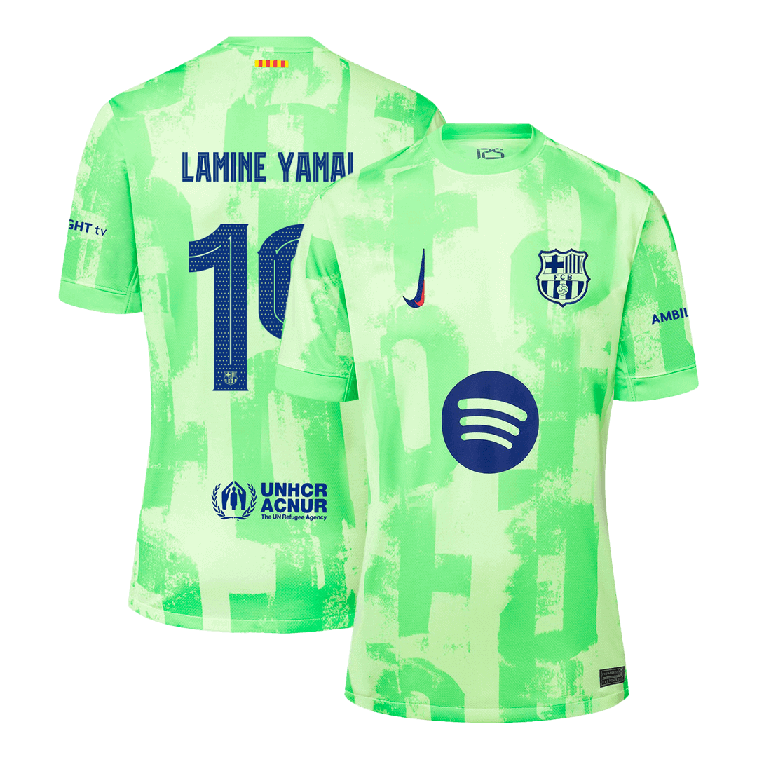 LAMINE YAMAL #19 Barcelona Third Away  Soccer Jersey 2024/25 - UCL Spotify Logo Without Text