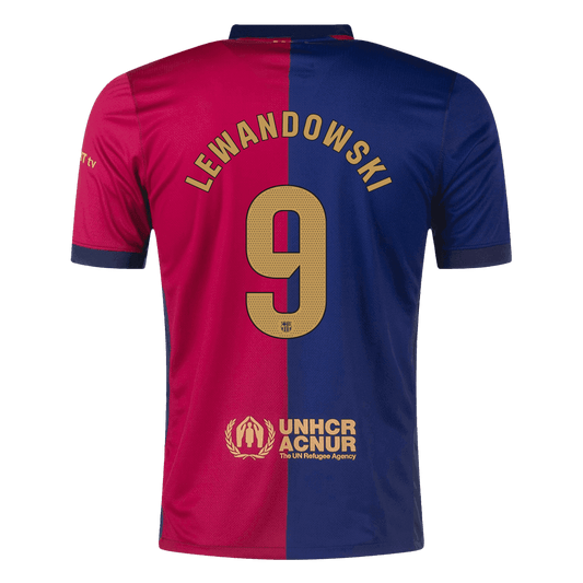 LEWANDOWSKI #9 Barcelona Home  Soccer Jersey 2024/25- Spotify Logo Without Text