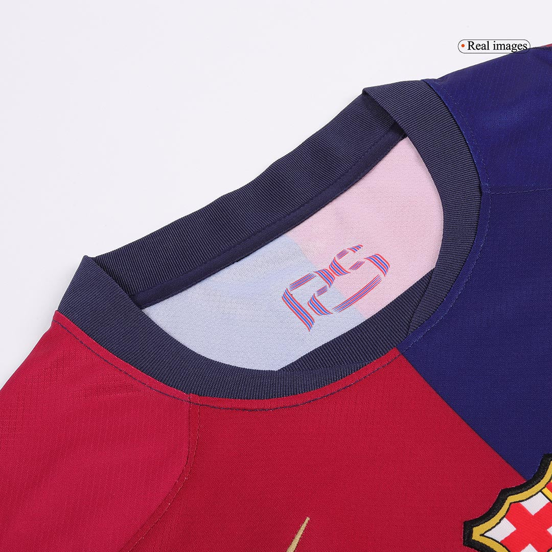 GAVI #6 Barcelona Home  Soccer Jersey 2024/25- Spotify Logo Without Text