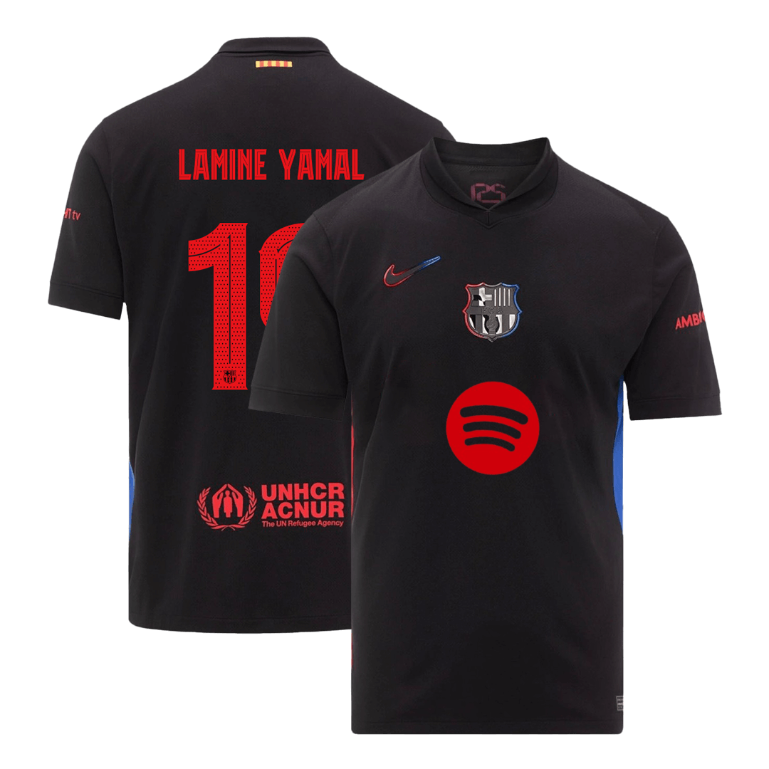 LAMINE YAMAL #19 Barcelona Away  Soccer Jersey 2024/25k - Spotify Logo Without Text