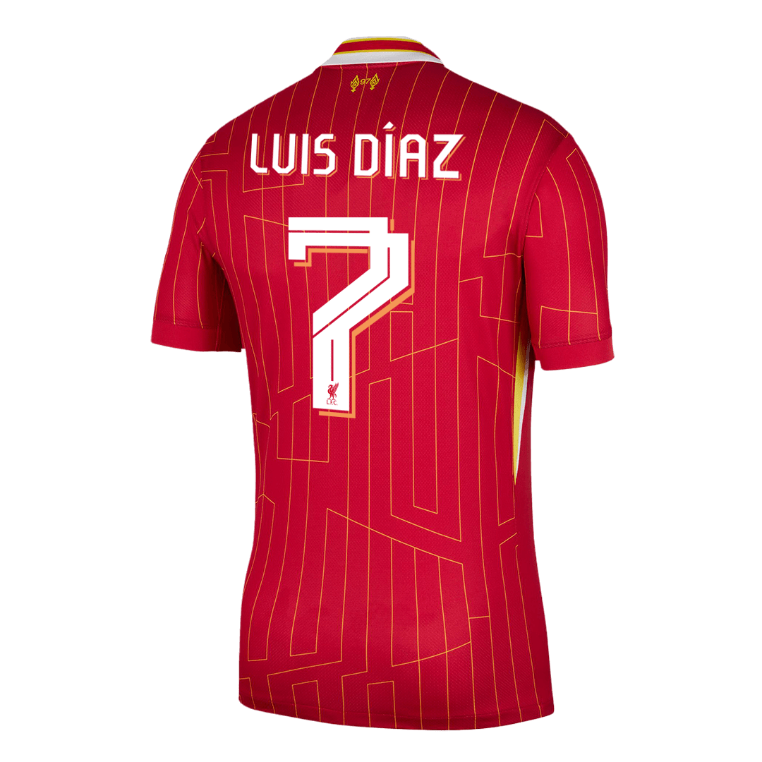 Luis Díaz #7 Liverpool Home  Soccer Jersey 2024/25 - UCL