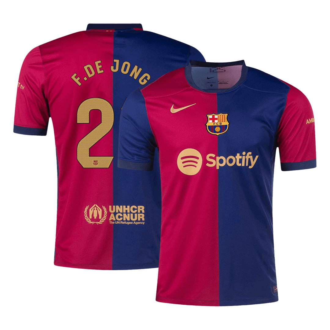 F.DE JONG #21 Barcelona Home  Soccer Jersey 2024/25