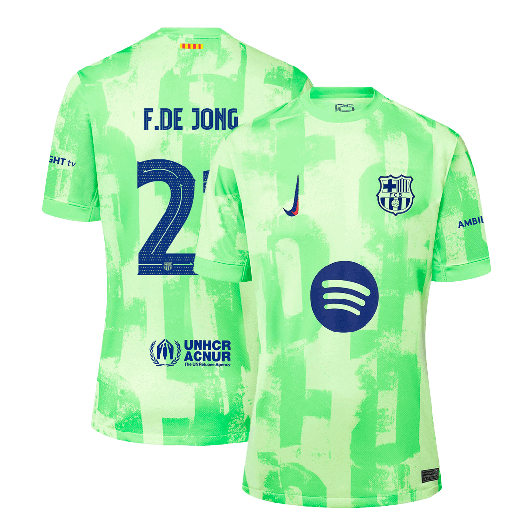 F.DE JONG #21 Barcelona Third Away  Soccer Jersey 2024/25 - UCL Spotify Logo Without Text
