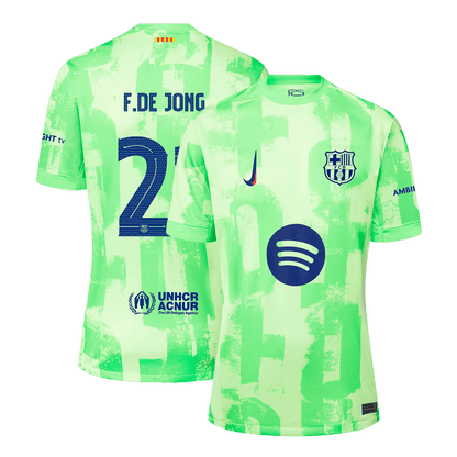 F.DE JONG #21 Barcelona Third Away  Soccer Jersey 2024/25 - UCL Spotify Logo Without Text